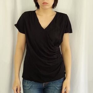 Talbots Black Wrap‎ Style Top